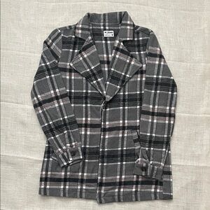 Ci Sono Black and Pink Plaid Blazer